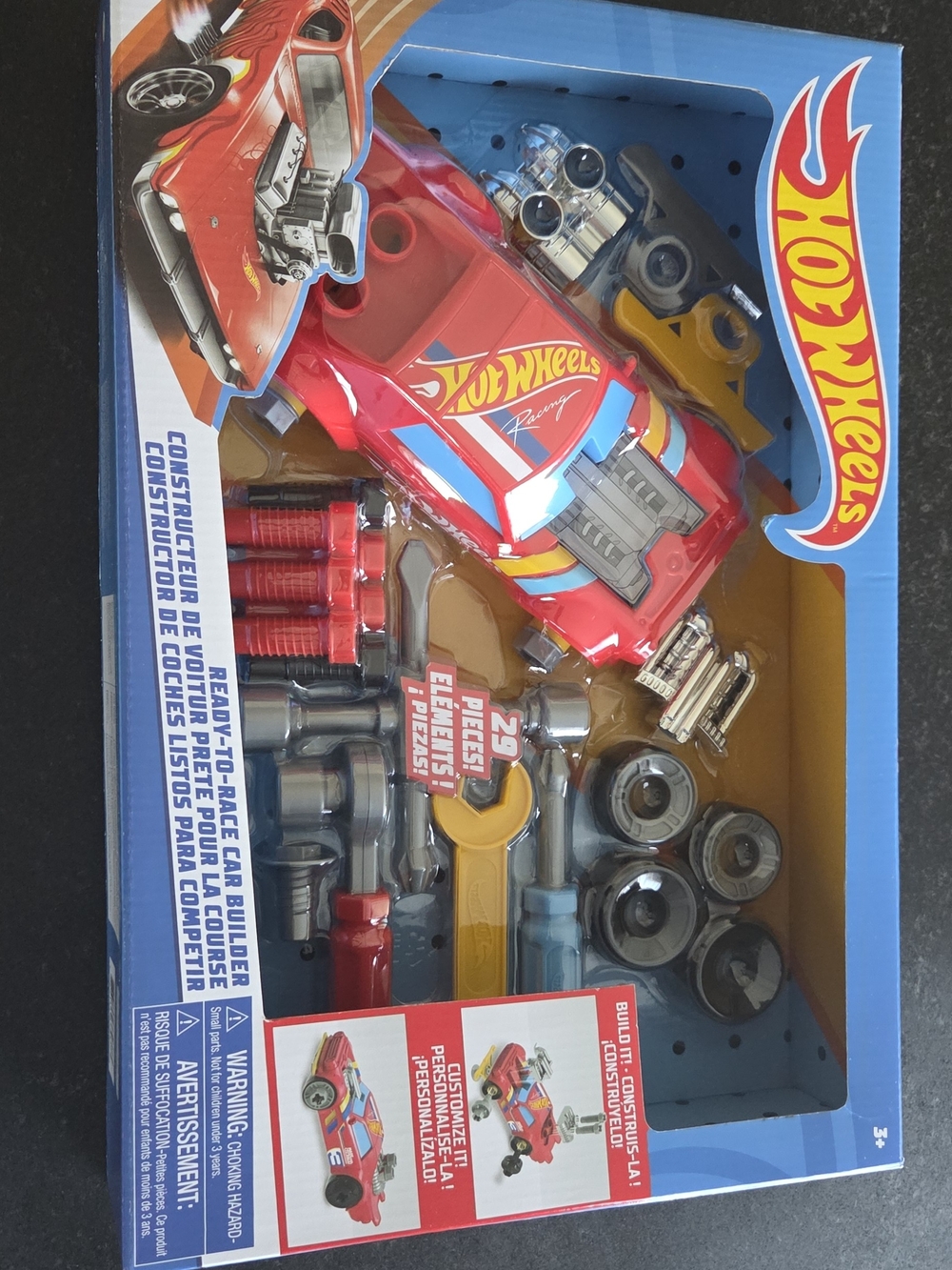 Hot Wheels Kids Red Build-and-Race Car Kit